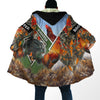 Maxcorners King Rooster 3D Over Printed Orange Unisex Deluxe Hoodie