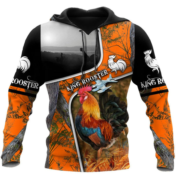 Maxcorners King Rooster 3D Over Printed Memory Unisex Deluxe Hoodie