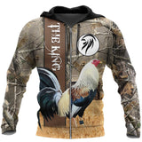 Maxcorners King Rooster All Over Printed Unisex Deluxe Hoodie