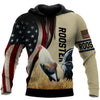 Maxcorners King Rooster American Flag All Over Printed Unisex Deluxe Hoodie