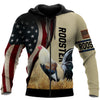 Maxcorners King Rooster American Flag All Over Printed Unisex Deluxe Hoodie