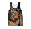 Maxcorners King Rooster In Field 3D Over Printed Unisex Deluxe Hoodie