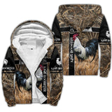 Maxcorners Rooster King Camo Fiead All Over Printed Hoodie