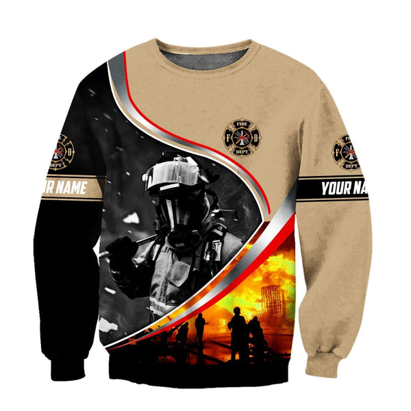 Maxcorners Personalized Firefighter In A Fire 3D Shirt