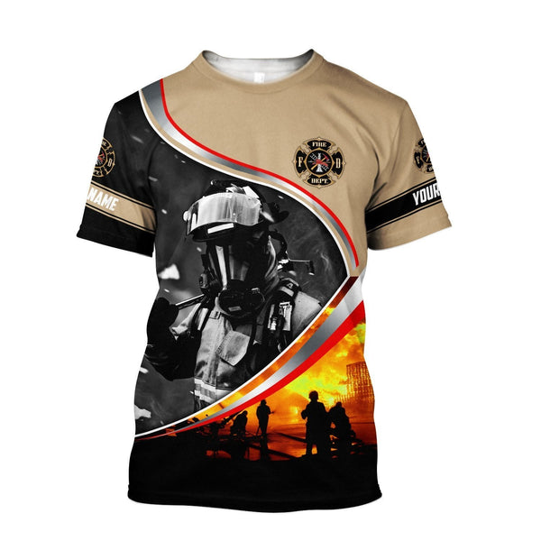 Maxcorners Personalized Firefighter In A Fire 3D Shirt