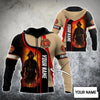 Maxcorners Personalized Firefighter 3D Printed Beige Hoodie