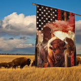 Maxcorners Native American Flag Bison Cows