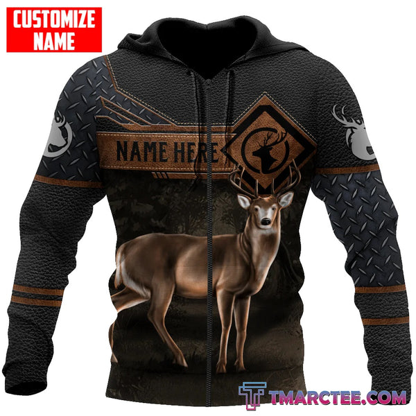 Maxcorners Deer Hunting Personalized Name 3D Over Printed Hoodie