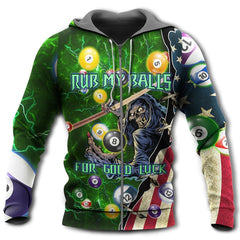 Maxcorners Billiard Rub My Balls For Good Luck 3D Over Printed Hoodie