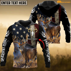 Maxcorners Deer Hunting Personalized Name 3D Over Printed Hoodie